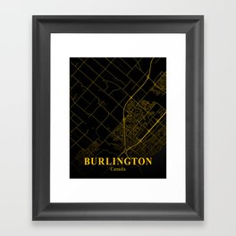 Burlington map Framed Art Print