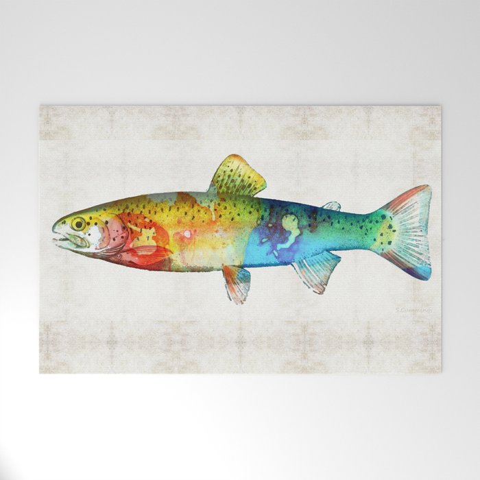 Rainbow Trout Art by Sharon Cummings Welcome Mat