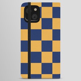 Checkers blue and yellow iPhone Wallet Case
