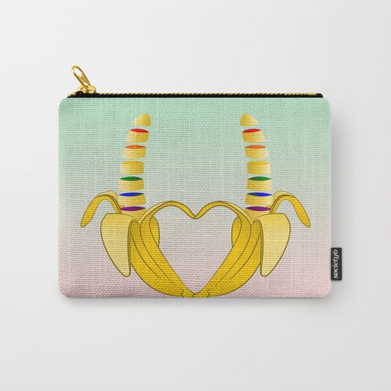 Gay Pride Banana Heart Carry-All Pouch