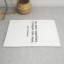We Were Together, Walt Whitman Quote, Romantic Quote Rug