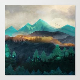 Green Wild Mountainside Canvas Print
