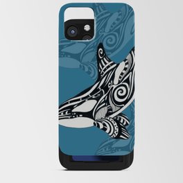 Orca Whale Tribal Ink Blue Black Indigo Art iPhone Card Case