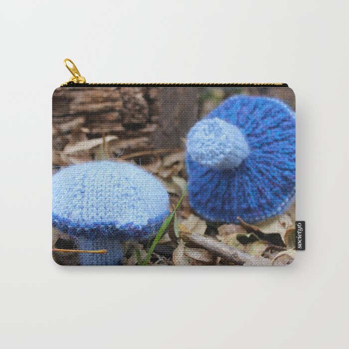 Knit Blue Milky Cap Mushroom Carry-All Pouch