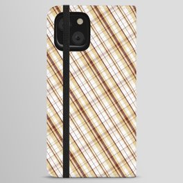 Diagonal: Vanilla-Cherry Cream Plaid  iPhone Wallet Case