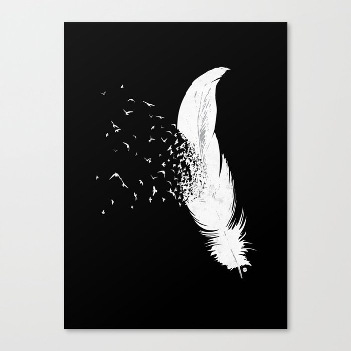 Birds of a Feather (Black) Canvas Print