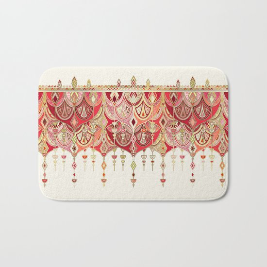 Royal Red Art Deco Double Drop Bath Mat