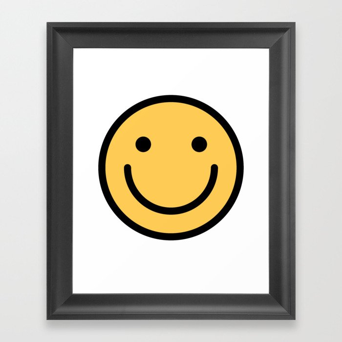 Smiley Face   Cute Simple Smiling Happy Face Framed Art Print