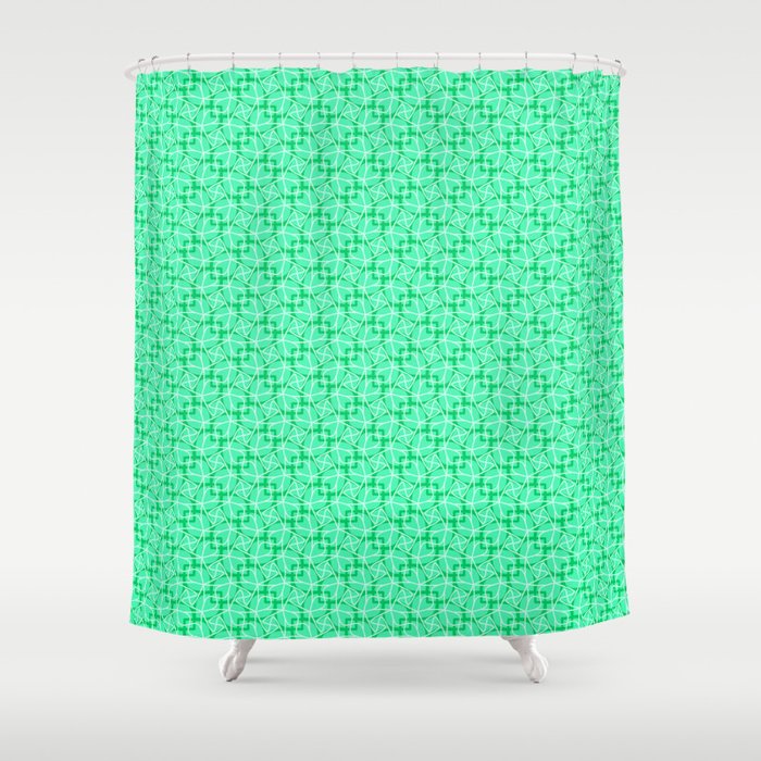 Twisted Turquoise And Mint Green Abstract Leaf And Lines Country
