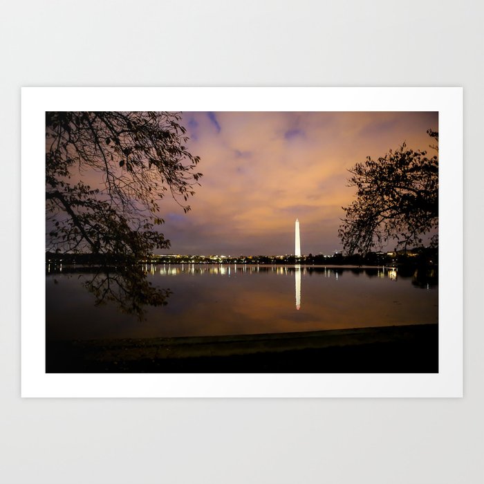 Washington Monument at Sunset Art Print