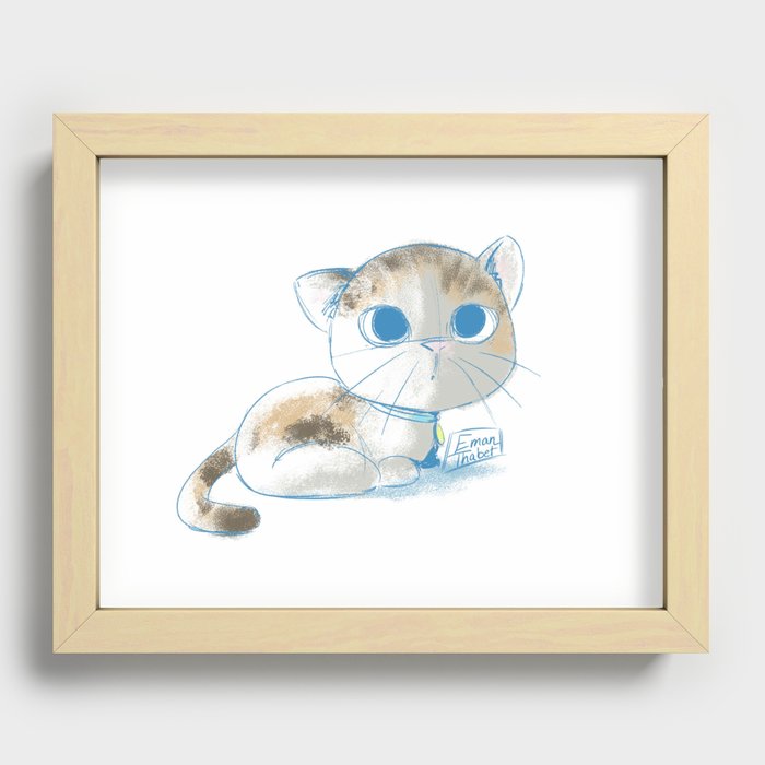 Baby Cat Drawing Recessed Framed Print