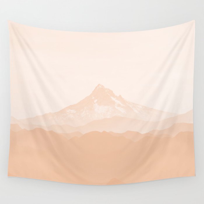 Mount Hood Peach Fuzz - Pantone Color of the Year Wall Tapestry