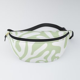 Organic paper cut ode to matisse coral summer design seventies lime green white Fanny Pack