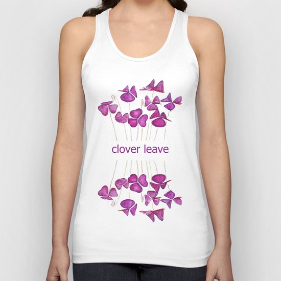 purple clover leaves Unisex Tank Top