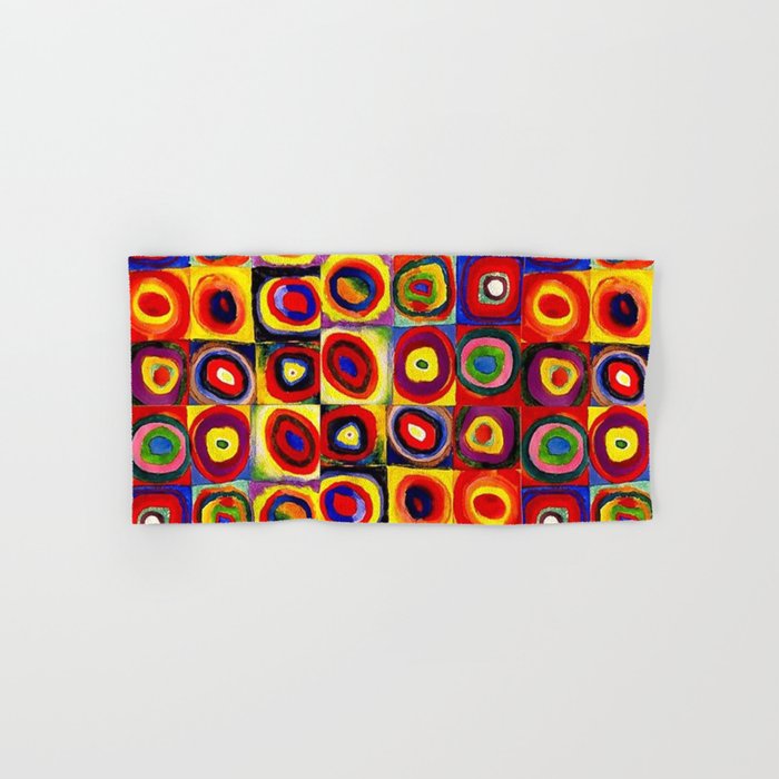 Kandinsky Modern Squares Circles Colorful Hand & Bath Towel