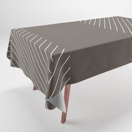 Elegant Thin Stripes and Paper Texture Noise Texture Brown White Tablecloth
