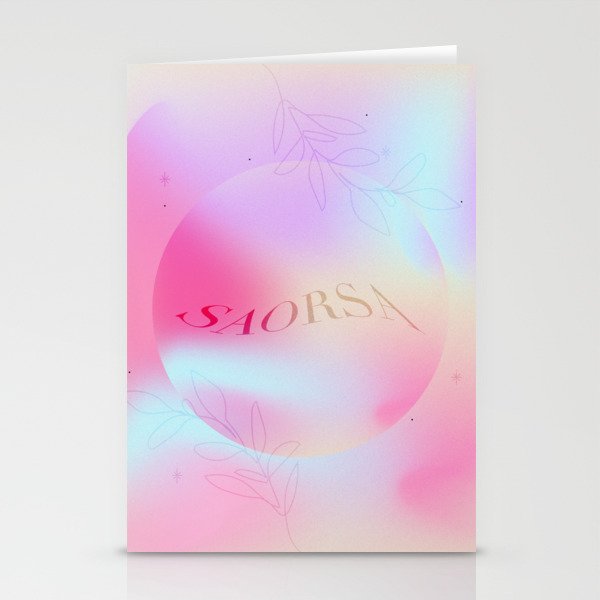 saorsa - freedom gradient energy vintage abstract pastel art  Stationery Cards