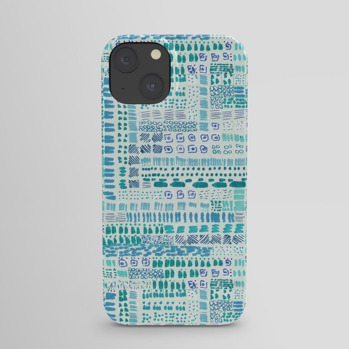 green turquoise inspired ink marks hand-drawn collection iPhone Case