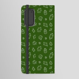 Green and White Gems Pattern Android Wallet Case