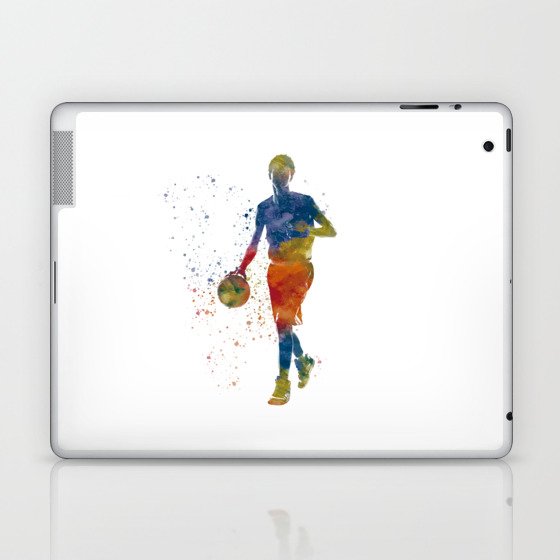 Basketball player in watercolor Laptop & iPad Skin