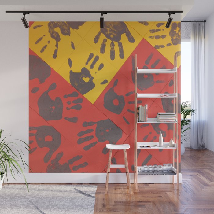 Red and Yellow Hands Wall Mural