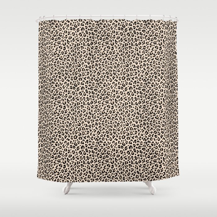 BLACK and WHITE LEOPARD PRINT – Ecru | Collection : Leopard spots – Punk Rock Animal Prints | Shower Curtain
