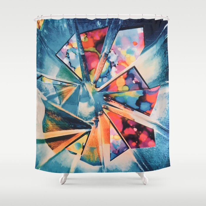 Kaleidoscopic Abstract Shower Curtain