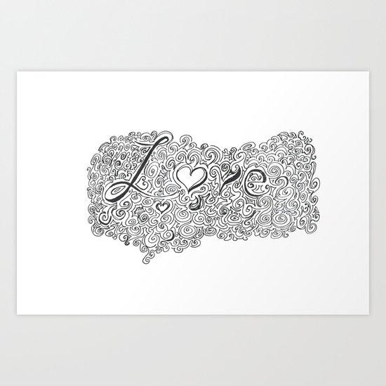 Love Line Drawing Art Print