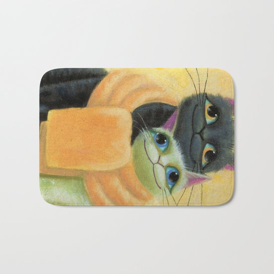 cat play Bath Mat