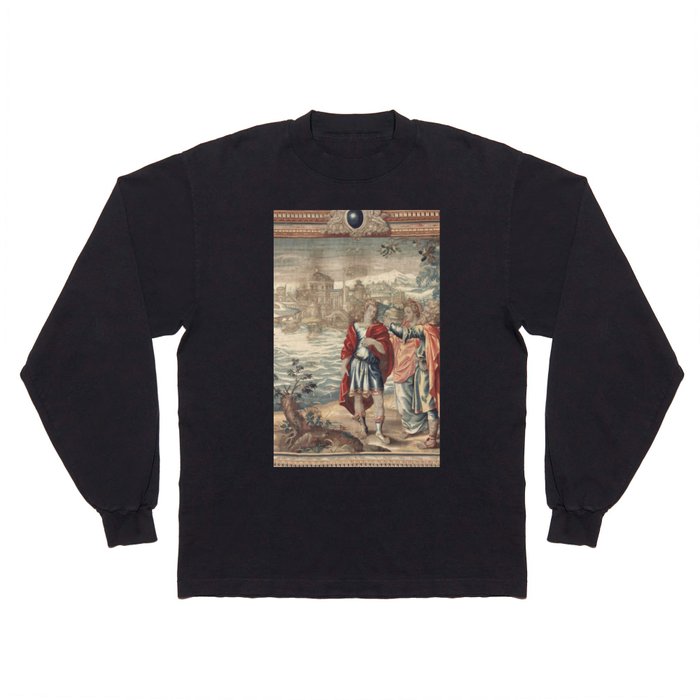 Antique 17th Century 'Leander' English Tapestry Long Sleeve T Shirt