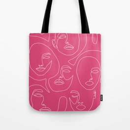 Faces In Pink Tote Bag