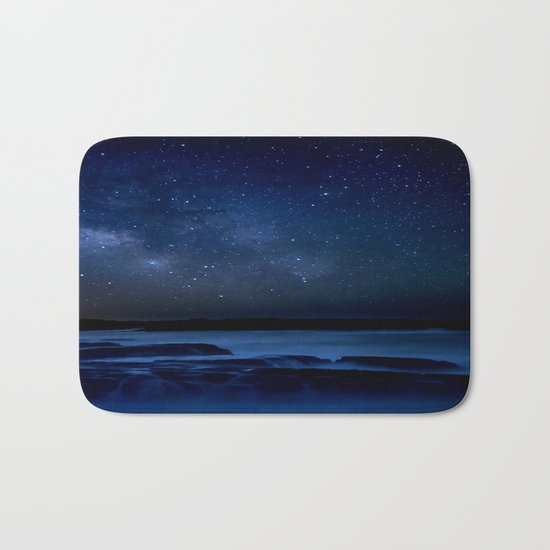 Dark Night California Coastal Waters Bath Mat