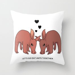 Flirty Aardvarks Throw Pillow