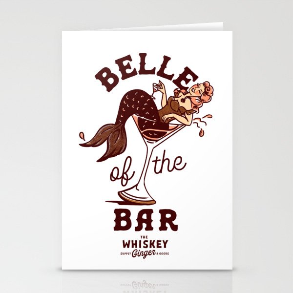 Belle Of The Bar Pinup Mermaid Stationery Cards