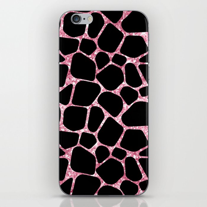 Black Pink Giraffe Skin Print iPhone Skin