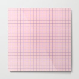 Grid Lavender and Pink Metal Print | Graphicdesign, Pink, Pinkgrid, 80Sstyle, Squares, Pinkgridpattern, Lavender, Geometricgrid, Scandinavian, Grid 
