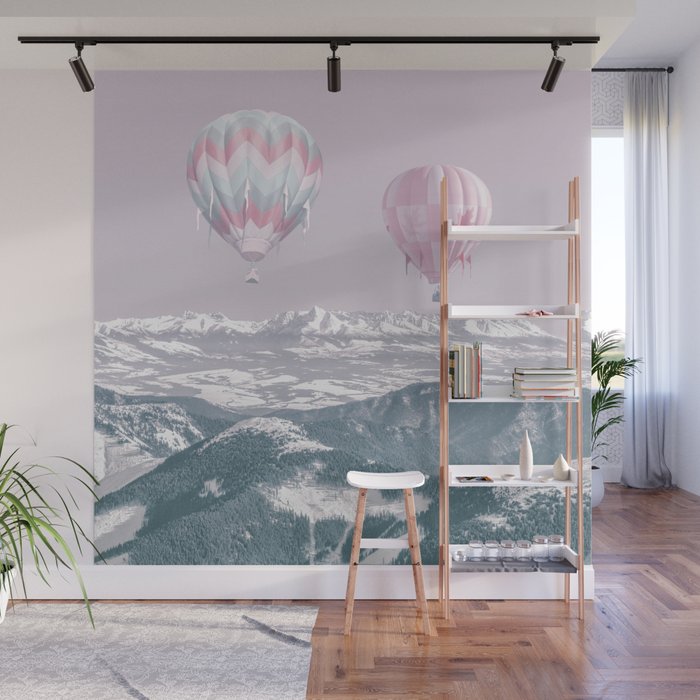 Surreal Journey In A Hot Air Ballon Wall Mural
