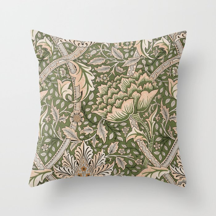 Windrush Vintage William Morris Floral Print Throw Pillow
