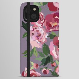 Happy peony lilac background iPhone Wallet Case