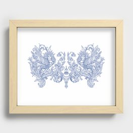 Harpies Blue Ornament Recessed Framed Print