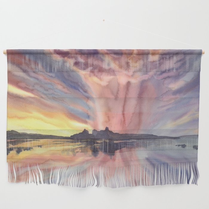 Ethereal Sunset Reflections by the Lake Wall Hanging