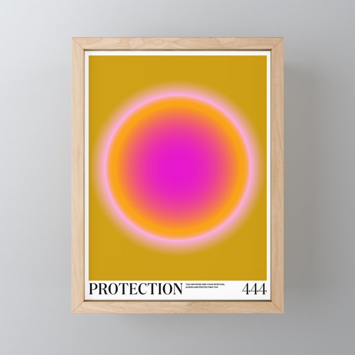 Gradient Angel Numbers: Protection Framed Mini Art Print