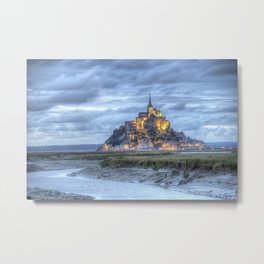 Mont St Michel at Dusk Metal Print