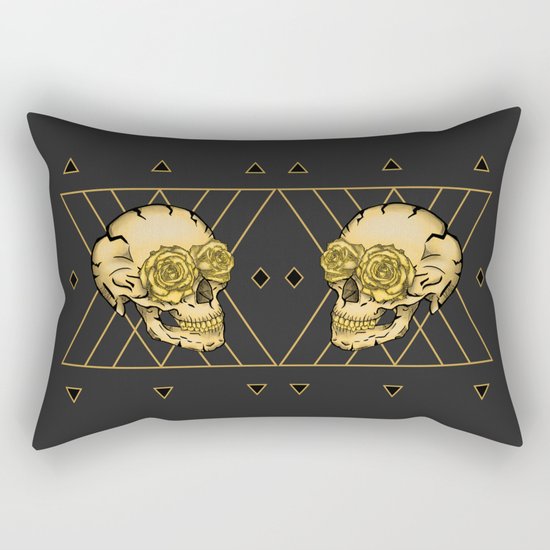 Golden Skull composition Rectangular Pillow