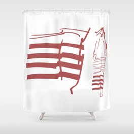 Stripes girl Shower Curtain