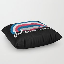 God Bless America Patriotic Rainbow Floor Pillow