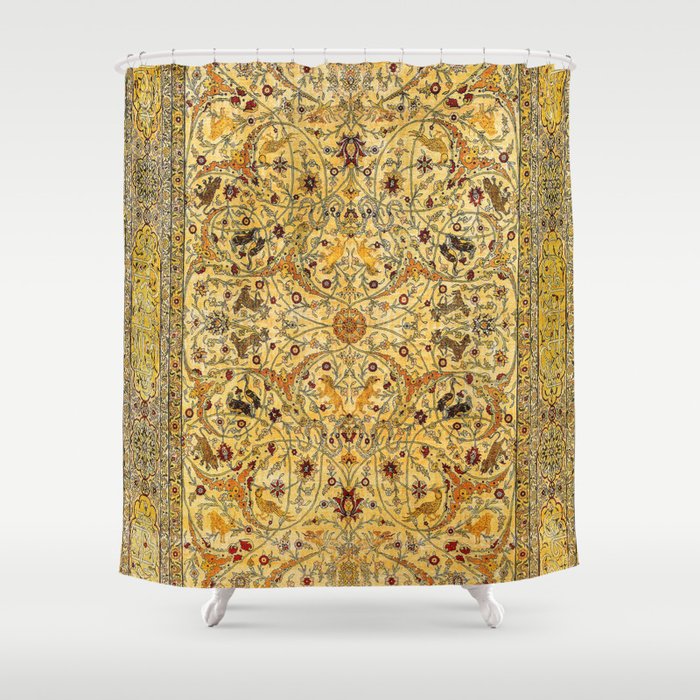 Hereke Northwest Anatolian Silk Rug Print Shower Curtain