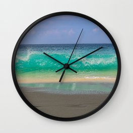 Blue Ocean Waves and White Sand Beach Bali Wall Clock