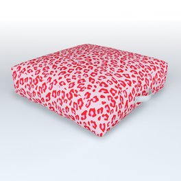 Leopard Print - Red And Pink Original Outdoor Floor Cushion | Fantasyleopard, Leopardspots, Leopardtrend, Pastelandred, Interiordesign, Animalprint, Trend, Graphicdesign, Blushpink, Redandpink 