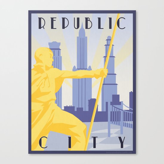 Republic City Travel Poster Canvas Print